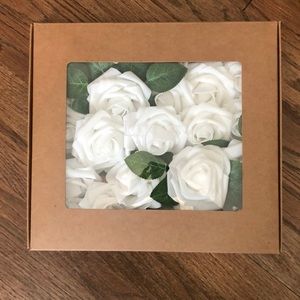 White faux roses